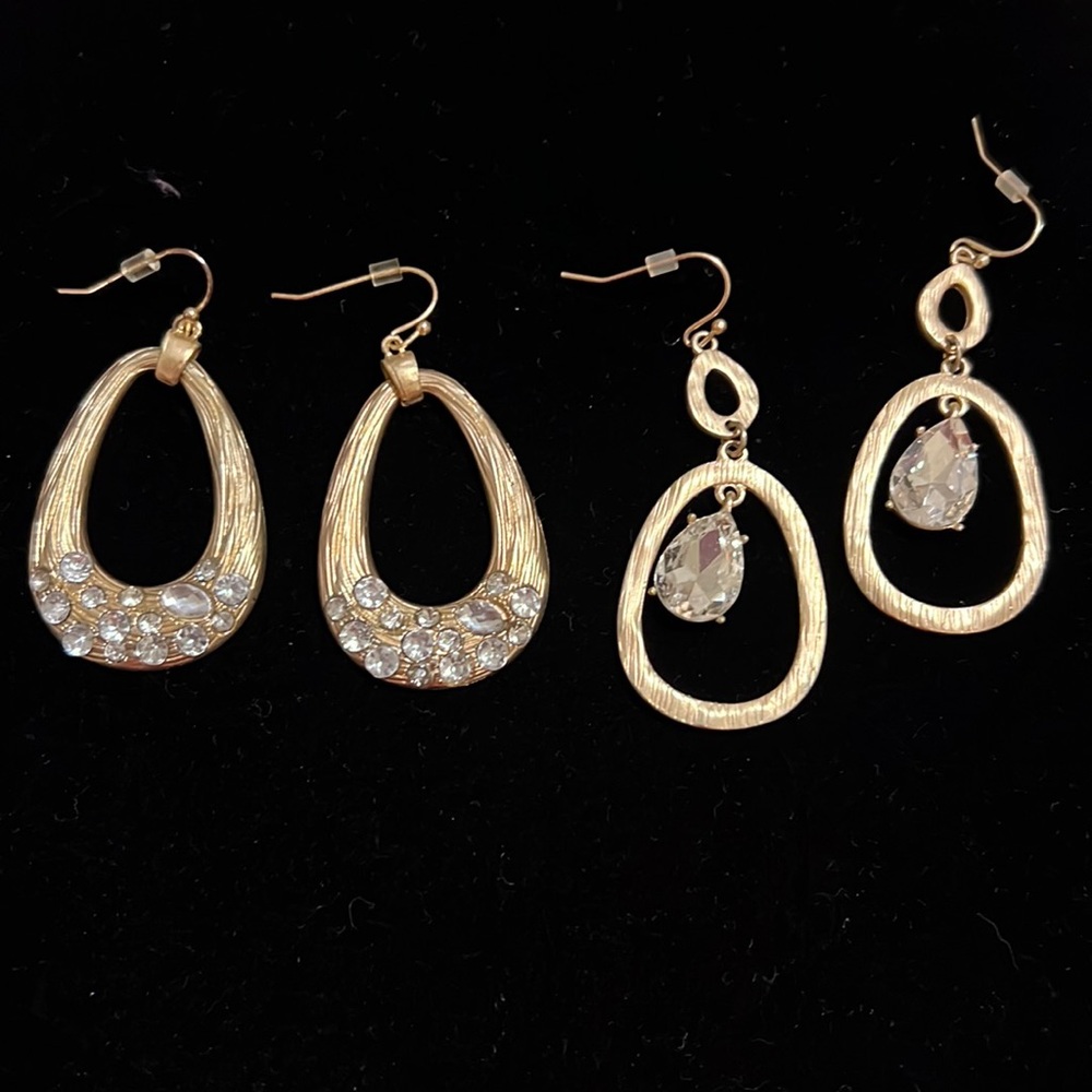 Kenneth Cole gold and crystal earrings bundle